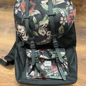 Herschel Supply Company Black and Floral Backpack